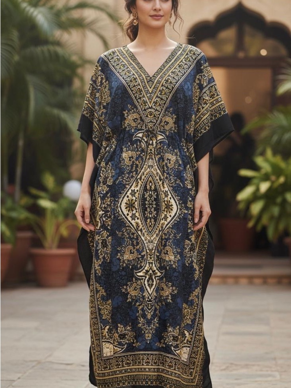 African summer kaftan maxi dress